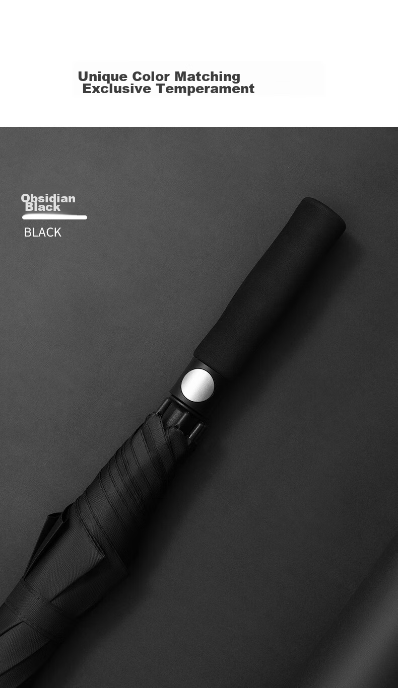 Maoli Long Handle Umbrella, Automatic Umbrella for Men, Straight Handle, Large Size, Reinforced And Sturdy, Windproof, Customizable, 16 Ribs, Black 1