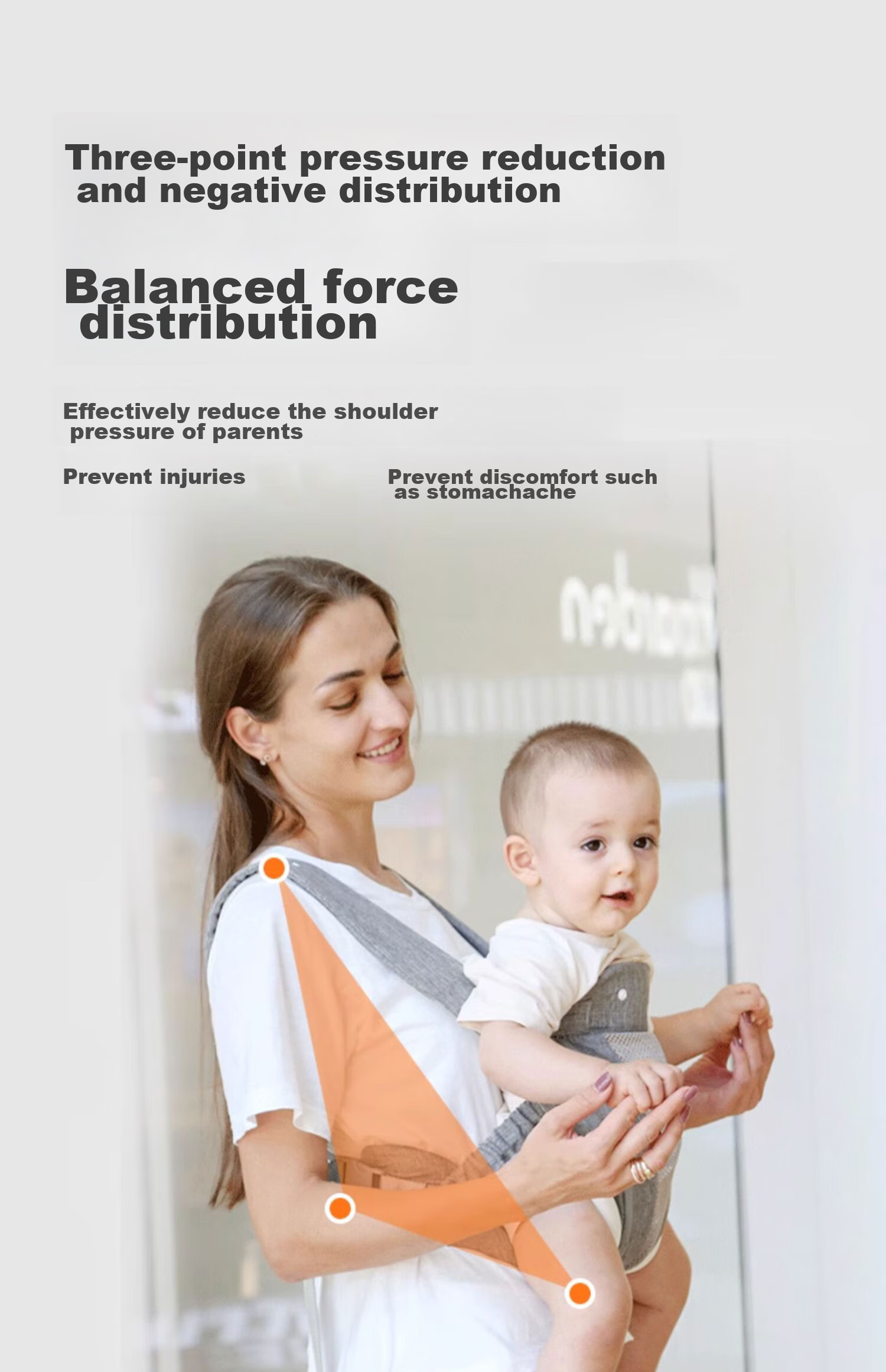 COOKSS Baby Carrier, Front-Facing Shoulder Strap Design for Ages 0-3, Sun Protection, Breathable, Hands-Free, Easy to Carry Child 14