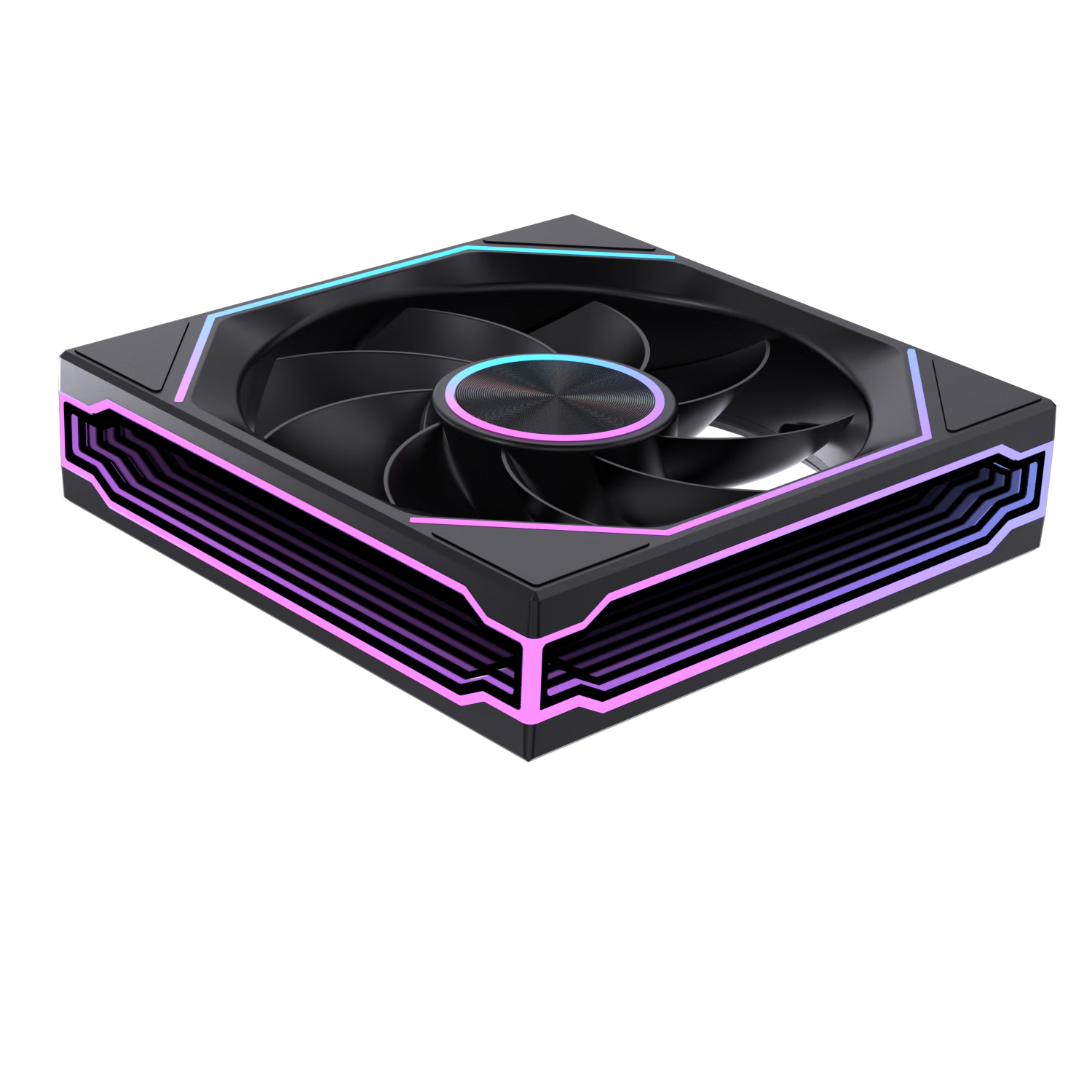 Raleigh CoolLink PRO120 Integrated Block Fan Water Cooling Black Reverse Blade 12cm Case Fan Infinite Mirror ARGB Sync PWM Temperature Control Silent Desktop Computer Fan