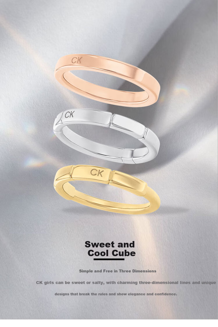 Calvin Klein CK Sweet Cool Cube Ring Set, Women's Day And New Year Gift, Present for Loved Ones, 35000458 1