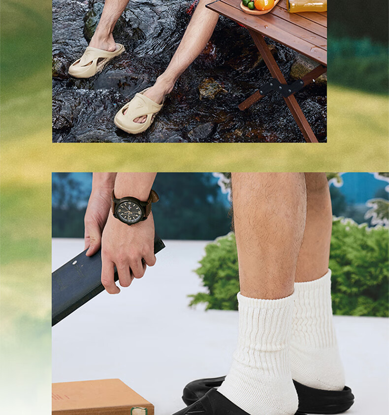 PEAK Taiji Feiyu Slippers, Outdoor Stream Tracing, Fashionable Soft Elastic Non-Slip Beach Shoes, Comfortable Sports Slippers for Men, DL420197 9