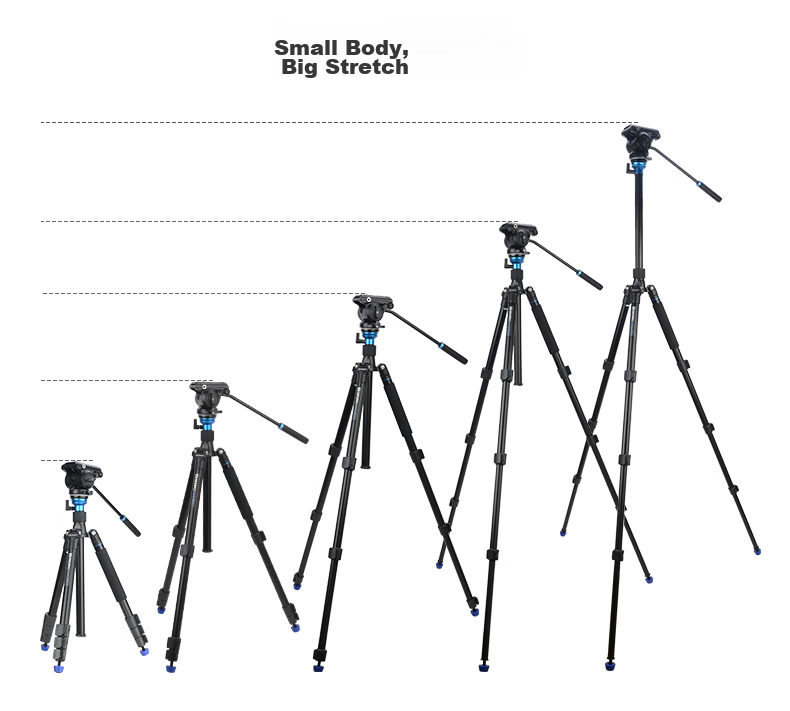 Benro A2883FS4N DSLR Video Tripod with Professional Camera Hydraulic Handle, Pan-Tilt Head, Adjustable Level Ball Bowl, Monopod Tripod Kit 21