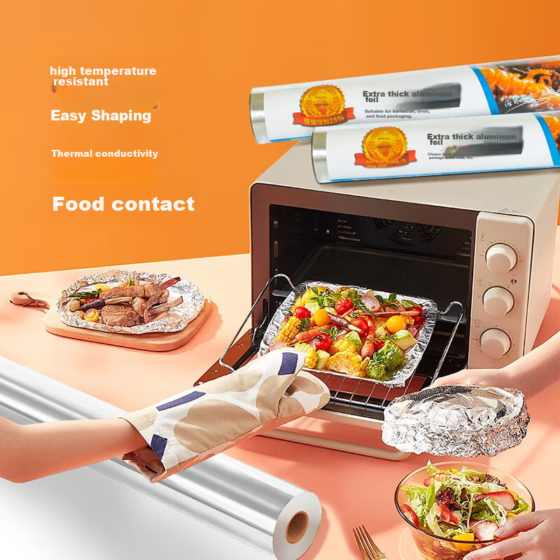Temeiju Extra Thick Aluminum Foil Roll, 50m*38cm*18 Microns, for Air Fryer Paper, Oven Paper, Baking And Barbecue Use