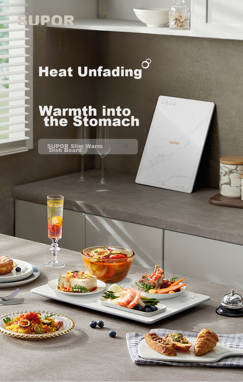 SUPOR Folding Food Warming Plate, Heating Table Mat, Baking And Fermentation Temperature Control Timer Warming Board BF6040P822D (Square) 3