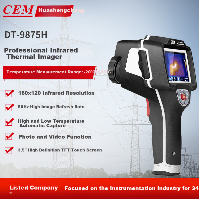 CEM DT-9875H Infrared Thermal Imager, High-End Industrial Grade, for Underfloor Heating And Electrical Leak Detection, Infrared Thermal Camera