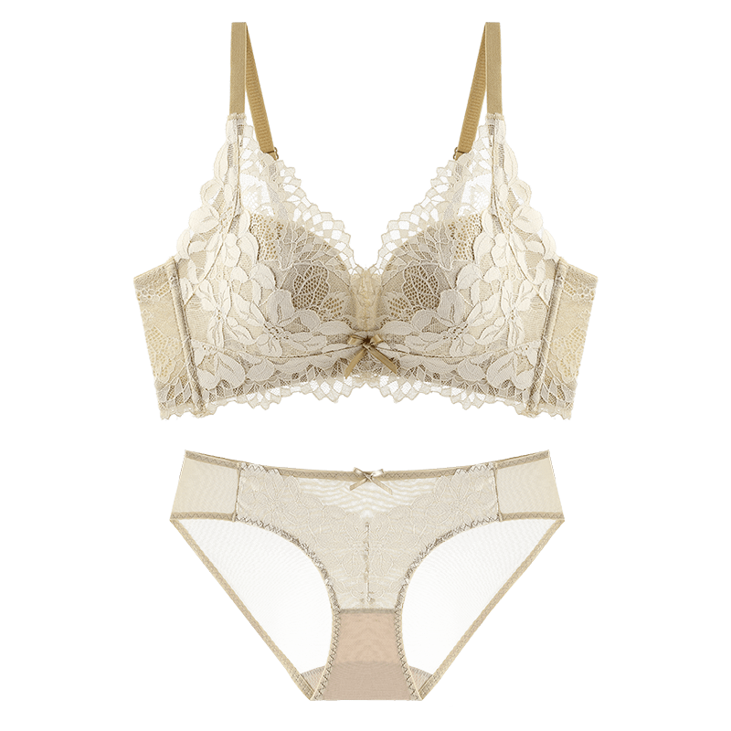 Moonbadi Women's Bra Set for Small Breasts, Push-Up, Wireless, Lift, Sexy Lace Side Support Bra to Conceal Side Bulge