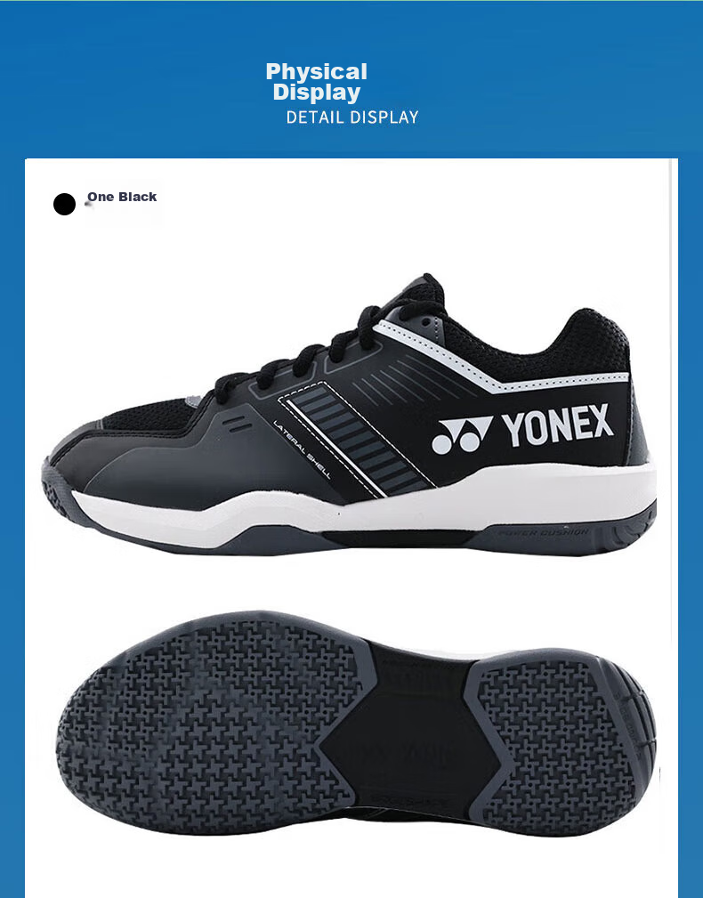YONEX Badminton Shoes with Power Cushion, Shock Absorption, Breathable, for Competition And Training, SHBSF1EX White And Gold, Size 43 8