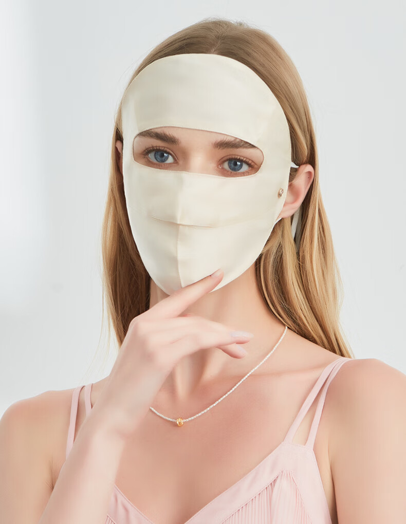 ELLE [100% Mulberry Silk] Sun Protection Face Mask for Women, UV-Resistant Face Cover, Gift for Girlfriend on Mid-Autumn Festival 8
