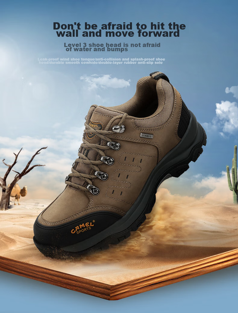 CAMEL Outdoor Hiking Shoes for Men, Leather, Durable, Shock-Absorbing, Casual Sports Shoes for Climbing, Model 6935 1