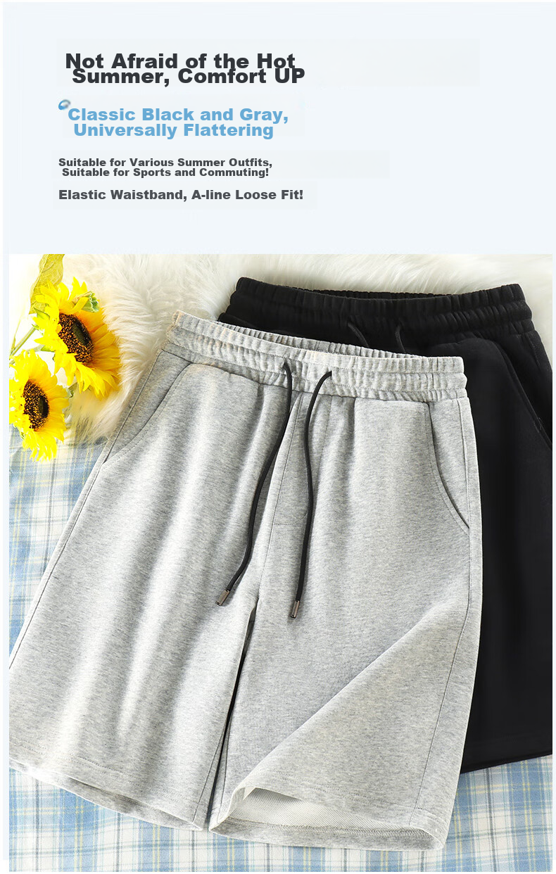 Warrior Pure Cotton Shorts for Men, Summer Breathable Casual Pants, Loose-Fitting Youth Running Fitness Sports Shorts B 5