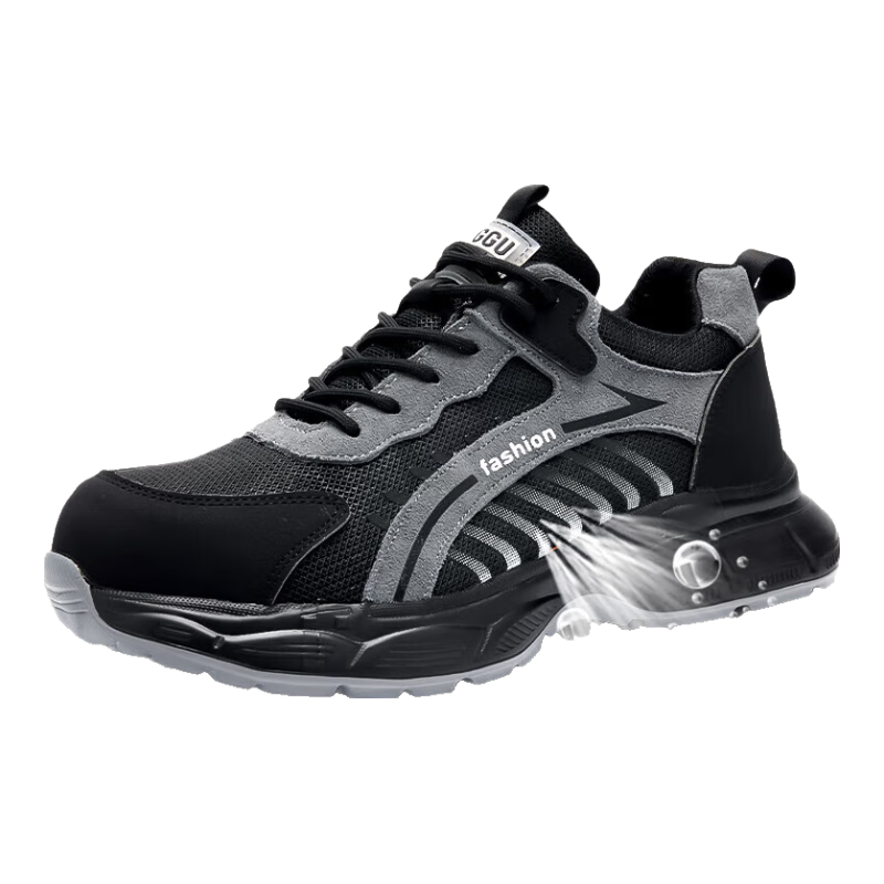 Dinggu Safety Shoes for Men, Ultra-Light Steel Toe Cap, Anti-Smashing And Puncture-Resistant, Functional Work Shoes 950 Heihui45