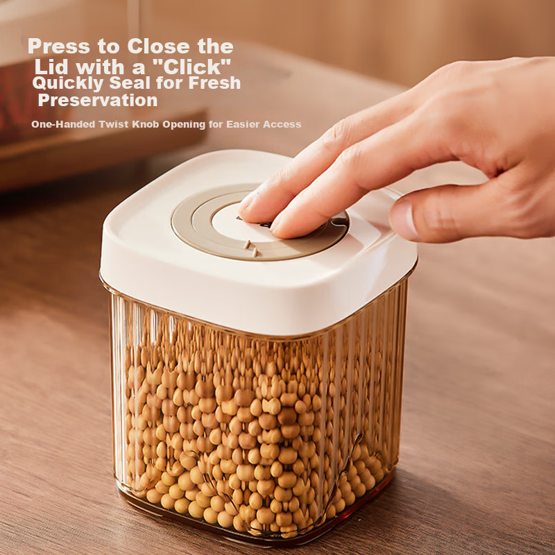 Bear Airtight Container, Multi-Grain Storage Box, Plastic Jar for Snacks, Dried Goods And Tea Storage, 400ml Sealed Container