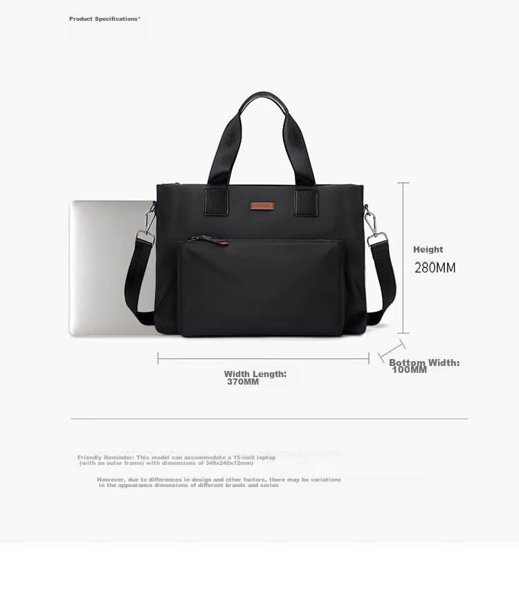 GOLF Business Briefcase, Large Capacity Handbag for Men, 15-Inch Laptop Bag, Lightweight Casual Shoulder Crossbody Bag, Horizontal Style Briefcase, 5I768317J, Gray 15
