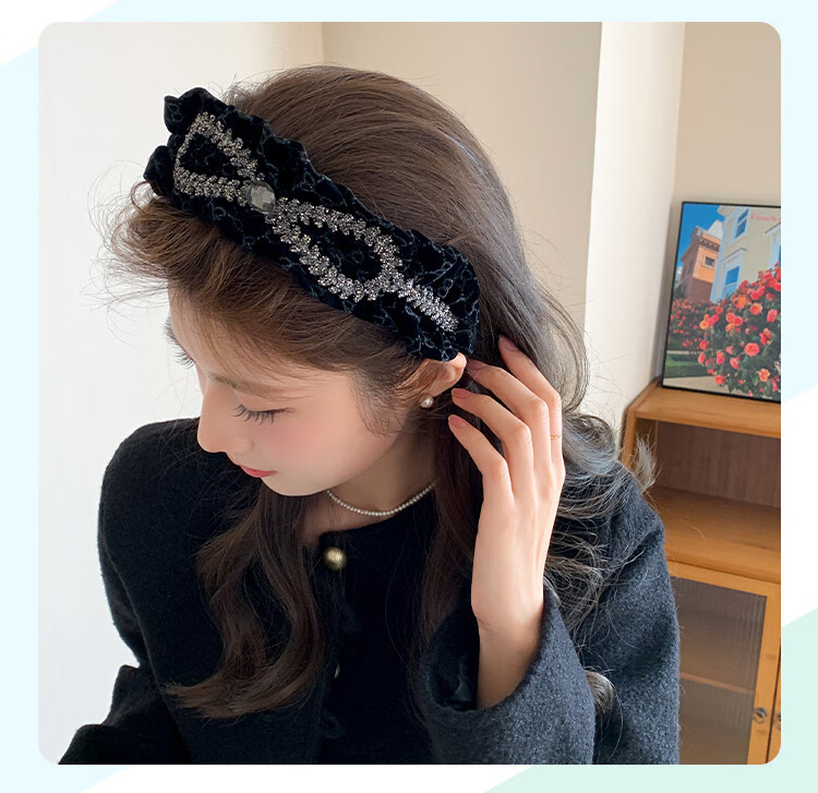 CHIMERA French Light Luxury Bow Headband, Wide Edge High Crown Hair Band, Hair Accessory, Women's Birthday Gift 9