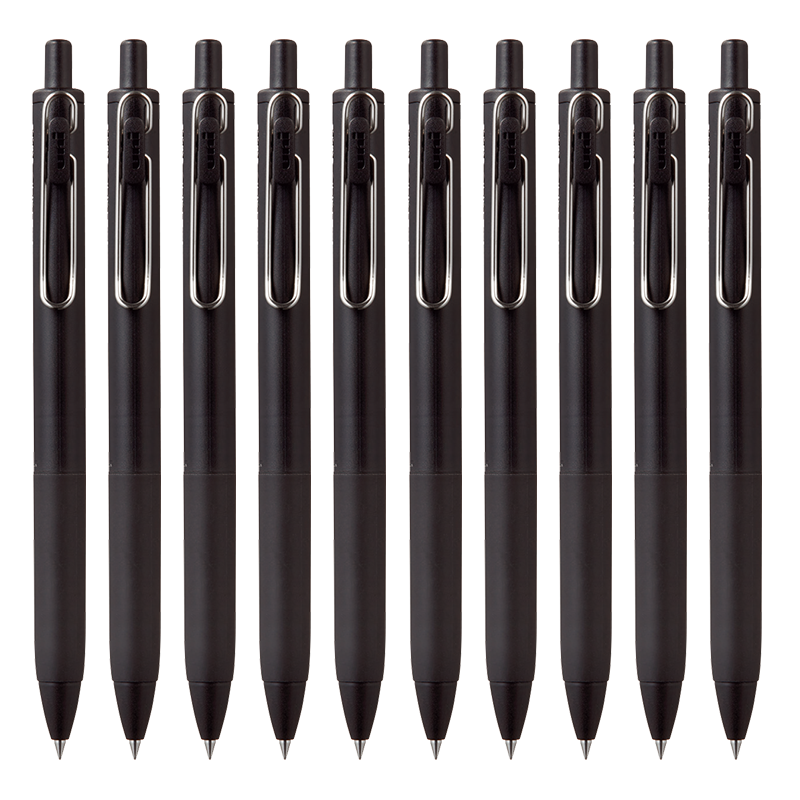 Uni-Mitsubishi Uni-Ball ONE Small Dense Core Retractable Black Gel Pen, 0.5mm Signing Pen, Business Pen, UMN-S 10 Pieces