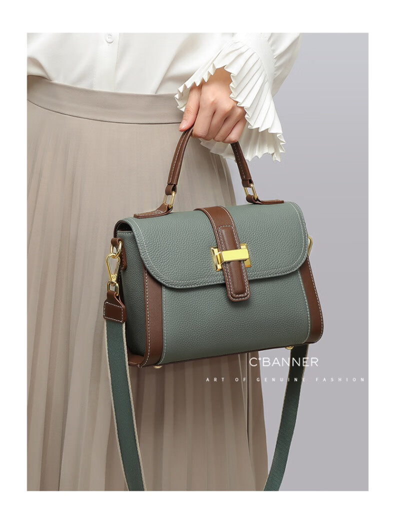 C.BANNER Top-Grain Leather Handbag for Women, Tote Bag, Crossbody Bag, High-End Versatile Brand, Birthday Gift for Girlfriend on May 20 3