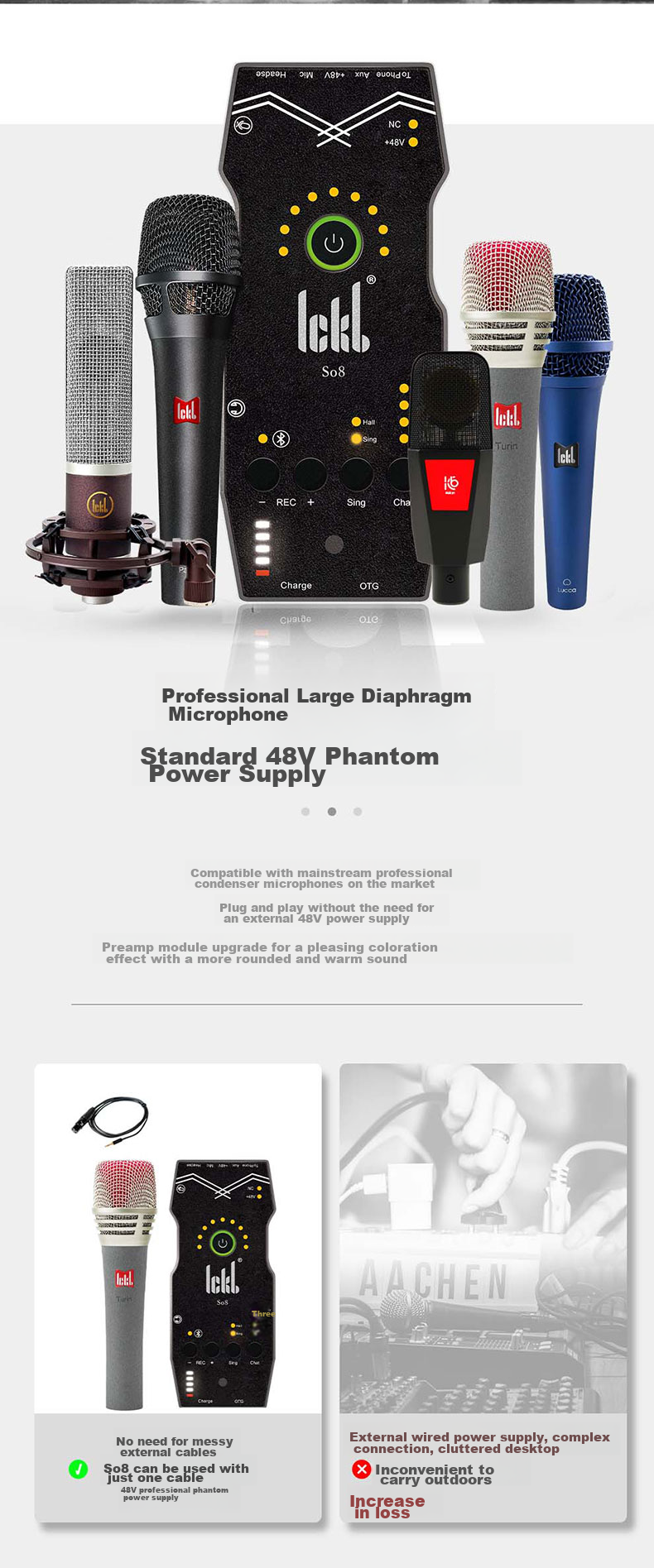 Ickb So8 Sixth Generation Sound Card, Miss Wireless Microphone, Monitoring Headphones Set, Mobile Phone Live Streaming, Computer Universal, Streamer Singing Karaoke Recording Equipment, Microphone Full Set, One-To 8
