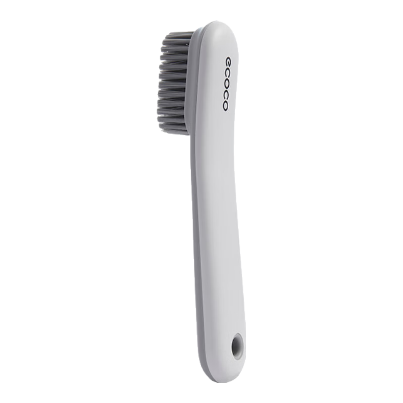 Ecoco Shoe Brush, Multi-Functional Cleaning Brush, Long Handle Scrubber, Gentle on Shoes, Shoe Washing Tool E2219 White
