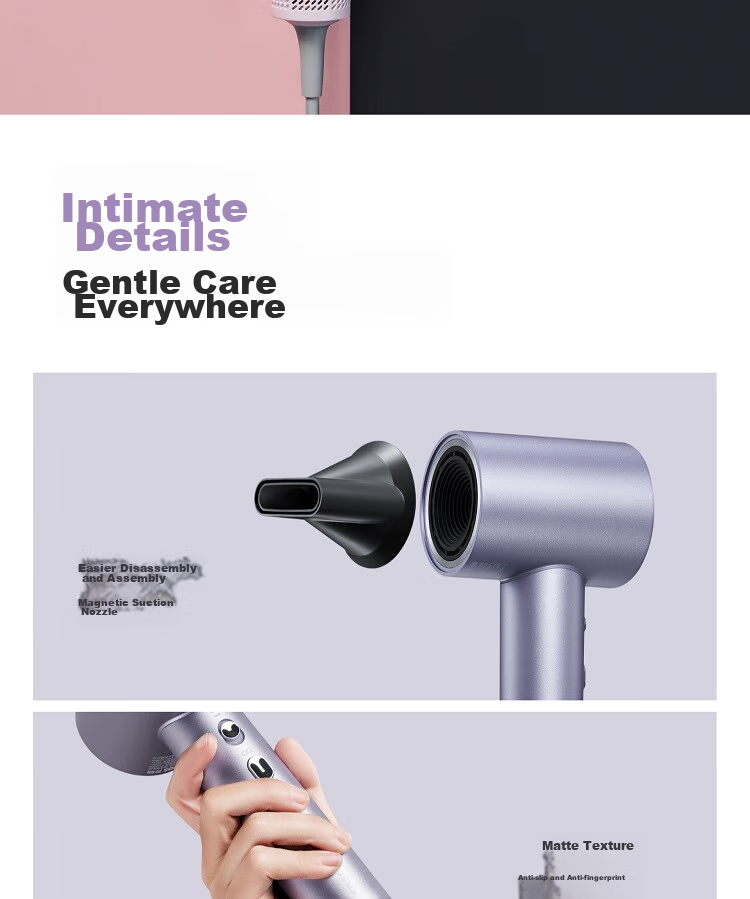 POVOS High-Speed Hair Dryer for Home Use, Negative Ion Hair Dryer, High-Power Quick-Drying Low-Noise PH9909 Amethyst Crystal Birthday Gift for Girlfriend Or Wife 11