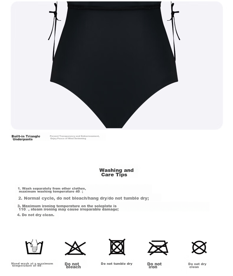 BALNEAIRE [Jiang Shuying's Choice], Little Black Dress Series One-Piece Swimsuit for Women, Elegant And High-End Feel for Hot Springs Resort, 61598 M 13