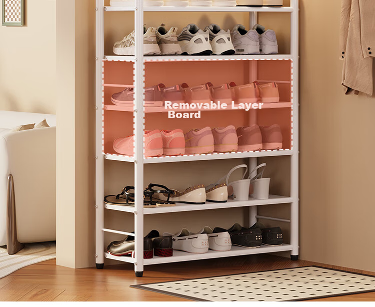 QIAONAMEI Shoe Rack, Simple Home Entryway, Dormitory, Indoor Rental Apartment, Multi-Layer Storage Shoe Shelf, 5 Tiers, QNM1245-WH 14