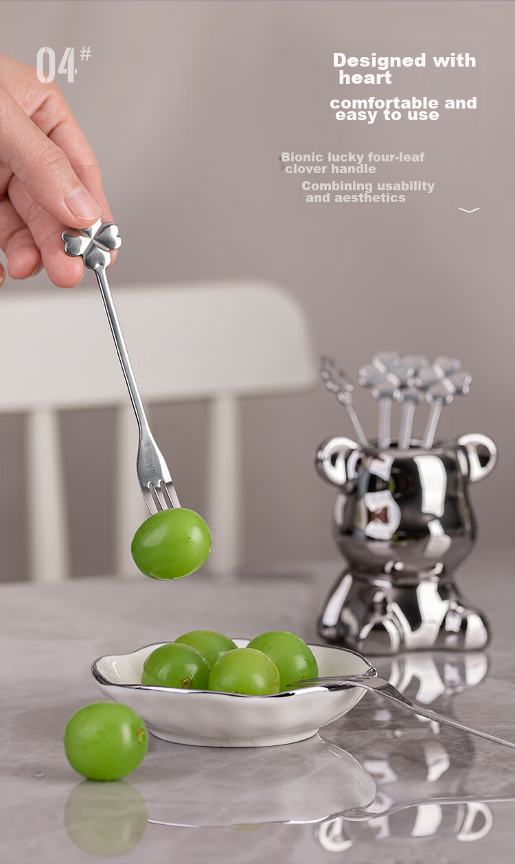 Banwushenghuo 304 Stainless Steel Fruit Fork, Luxury Household Dessert Fork, Cake Fork, Fruit Pick, Exquisite Fruit Fork Set 8