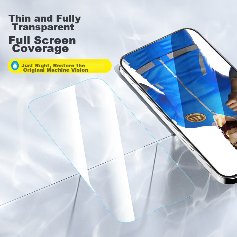 Lanxingxiansheng, Suitable for Apple IPhone 13 Pro Max Full Transparent Tempered Glass Screen Protector, IPhone 13 Pro Max Phone Film, Full-Screen Coverage, High-Definition Borderless Phone Protective Film [High-Definition Fully Transparent]