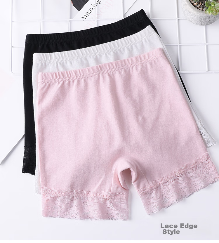 LangSha Children's Underwear, Girls' Safety Shorts, Cotton Anti-Exposure Underpants, Big Kids Boxer Briefs, 2-Pack, Pink And White, Size 130 3