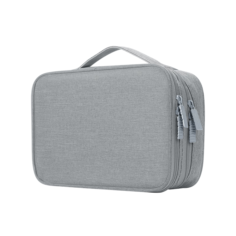 BUBM Cable Management Pouch, Laptop Charging Cord Portable Power Bank Hard Drive Travel Organizer Bag for Digital Accessories, Double-Layer Large Size, Gray