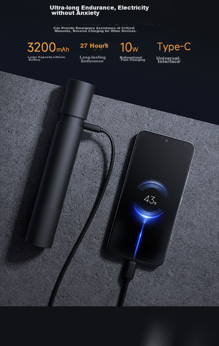 MIJIA Multi-Functional High-Intensity Flashlight Compatible with SU7 Xiaomi Car, Powerful Flashlight, Window Breaker, Safety Hammer 8