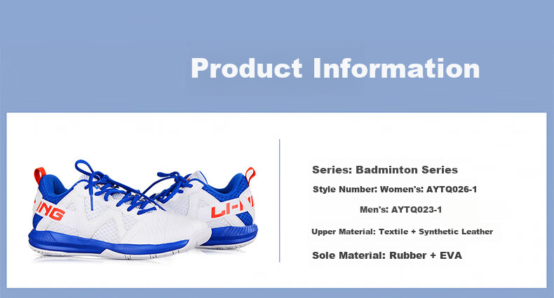 Li-Ning Badminton Shoes, Unisex, Shock-Absorbing, Rebound, Lightweight, Wear-Resistant, for Competition And Training, AYTQ023-1, Blue, Size 41 9