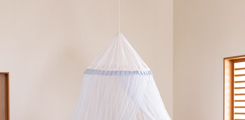 MEDOGA Class A Maternal And Infant Palace-Style Floor Mosquito Net, Home Use, Ceiling-Mounted, No Installation Required, Princess Style, Light Beige, 1.8 Meters [Romantic And Elegant] 6