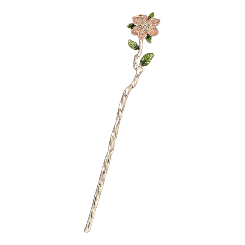 She's A Flower-Shaped Hairpin with Oil Drops, Ancient-Style Hair Bun Accessory, Birthday Gift for Girlfriend
