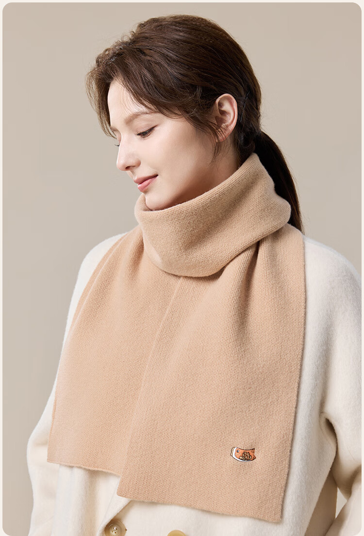 JIUMU Pure Wool Scarf for Women, Autumn And Winter, Zodiac Year Red, Warm Neck Wrap, Gift for Girls, Gift for Mom, Mid-Autumn Festival Birthday Present 7