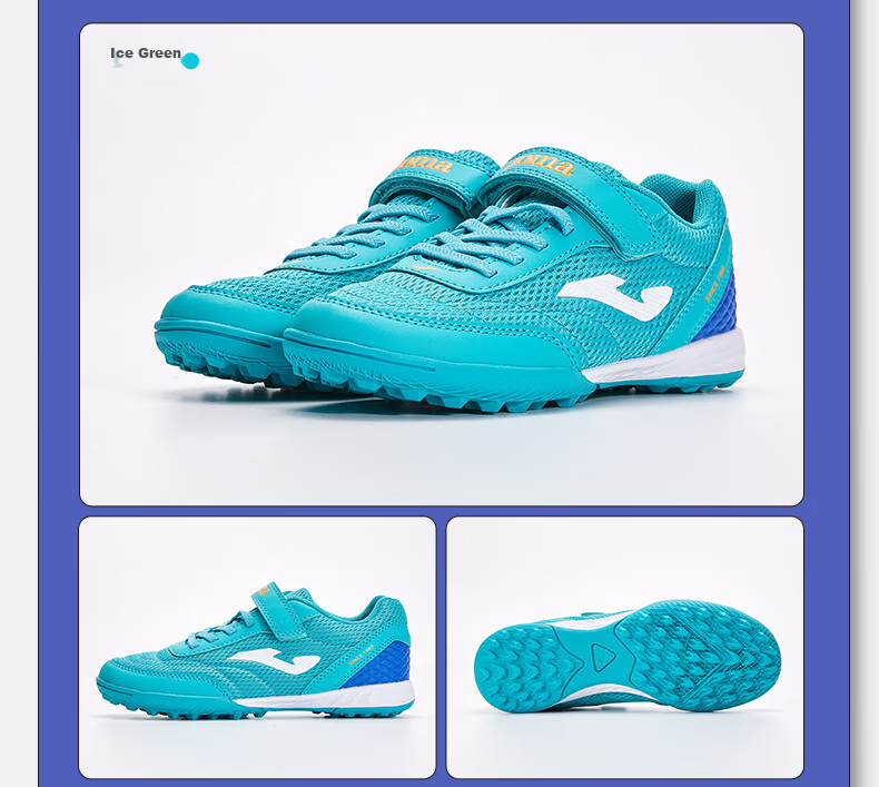 JOMA Soccer Cleats for Children TF Turf Studs Boys Girls Youth Breathable Mesh Velcro Training Shoes Royal Blue Size 38 11