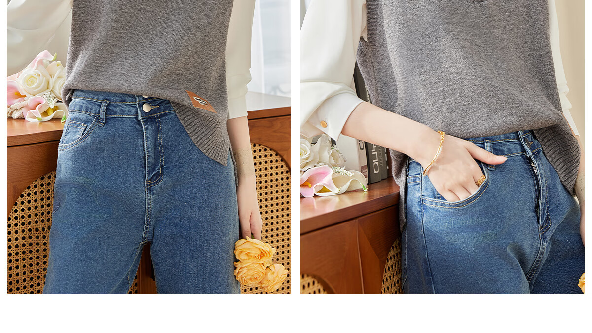 PinCai Knitted Vest for Women, V-Neck Sweater, Sleeveless Cardigan, Loose-Fitting Top P137Z5837 34