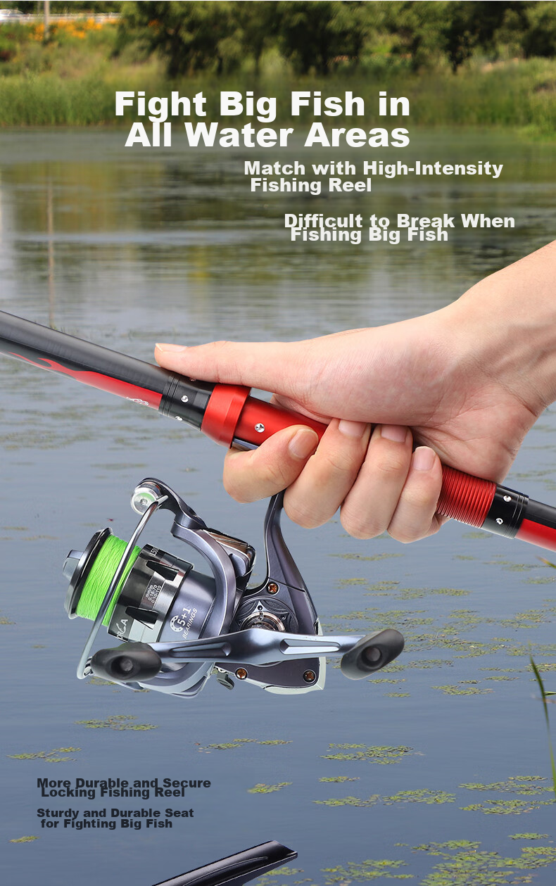 Taigek Fishing Rod Set, Huolong 2.7 Meters Carbon Fiber Long-Casting Sea Rod, Fishing Tackle Supplies, Complete Set of Fishing Rods 15