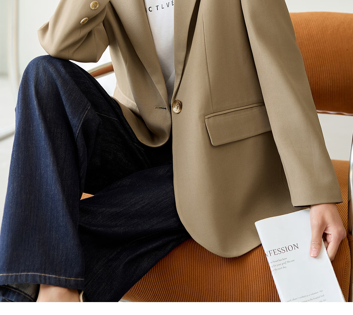 Chushen Chunqiu Women's Classic Simple H-Shape Blazer Casual Commuter Suit Jacket S51U012 1