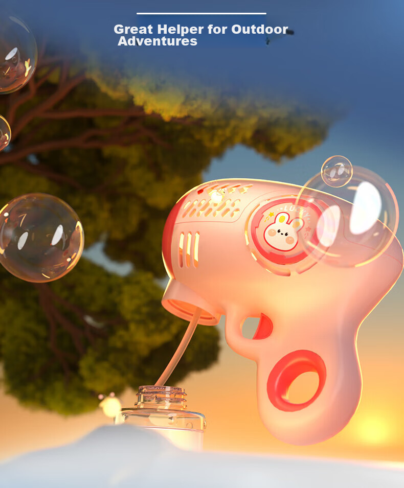 Miaobeile Bubble Machine Children's Handheld Toy Fully Automatic Electric Bubble Gun Infant Toddler Toy Girl Children's Day Gift 4