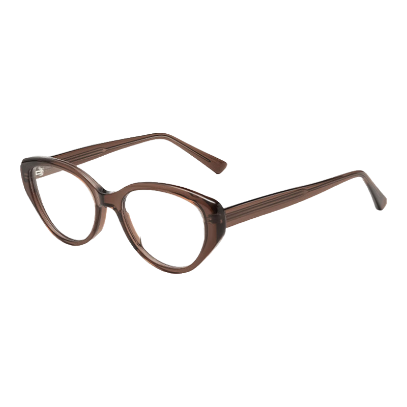 Cuntiandaofu Blue Light Blocking Glasses, Myopia Glasses, Cat Eye Glasses for Bare Face, Orange Cat Frame, Left And Right Eye 100 Degrees