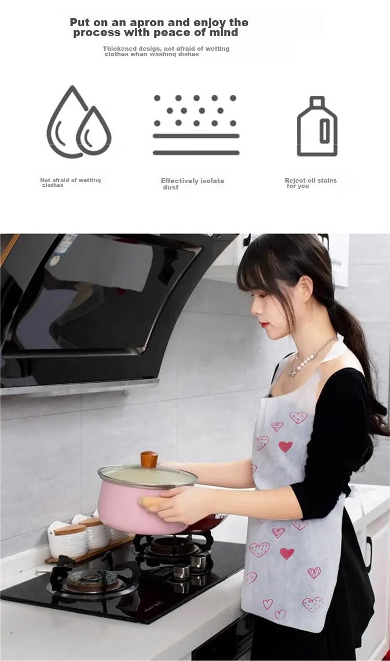 PINYU Disposable Apron, Comfortable And Breathable, Oil-Proof, Splash-Resistant, for Hot Pot Dining And Gatherings, Kitchen Neck Gaiter, Heart-Shaped Pullover Style 18