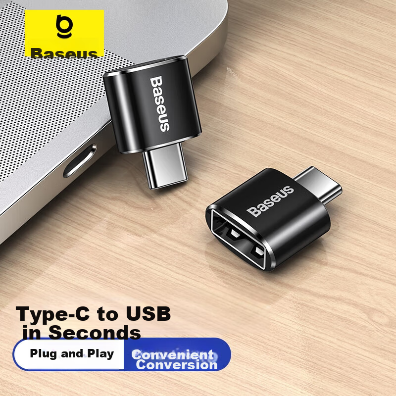 Baseus Type-C Adapter USB OTG Data Cable, Phone USB Drive Tablet Adapter, Car Charger Converter, Compatible with Apple MacBook Laptops Huawei Xiaomi
