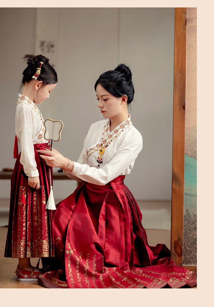 Menghu Will Drink Wine, Boys And Girls Know The Design of Horse-Face Skirt Spring And Autumn Style Children's Chinese-Style Black Horse-Face Skirt 130 7