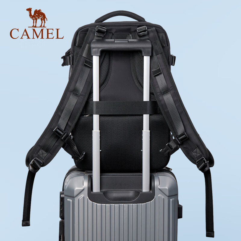 CAMEL Cloud Travel Backpack, Large Capacity, for College Students, Hiking Bag, Travel Outdoor Sports Laptop Bag, Black