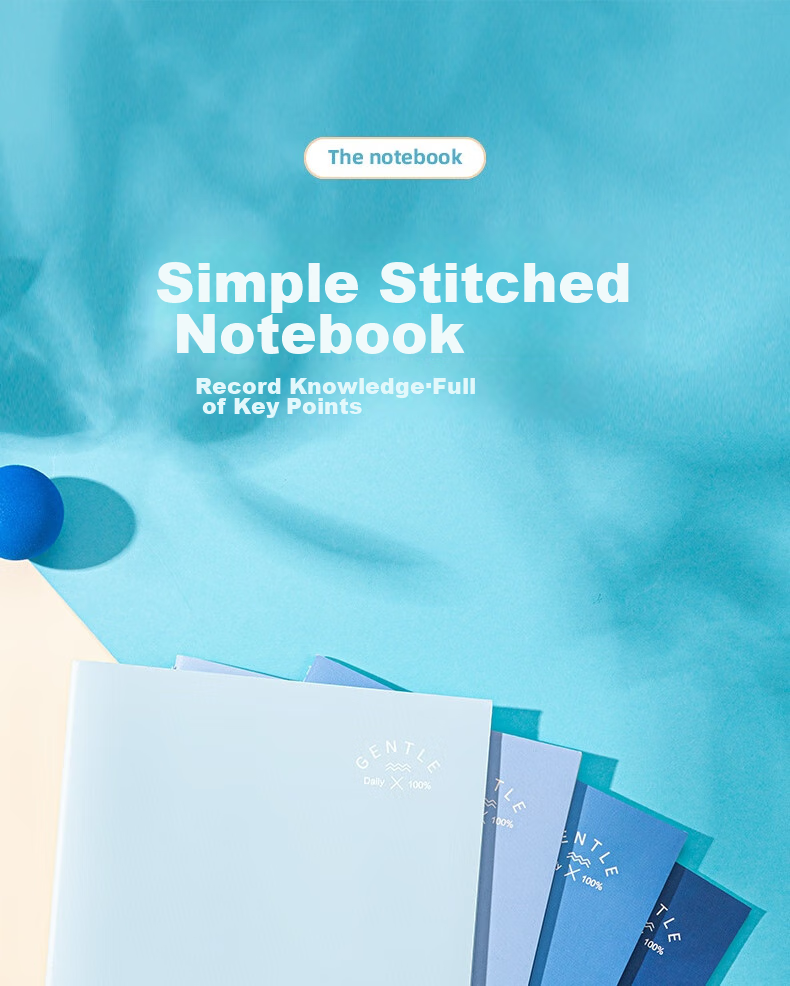 Deli Notebook, Student Diary, Journal, Record Book, Stitched Soft Cover, 4-Pack B5/40 Sheets FB540-4 [Glass Clear 2] 1
