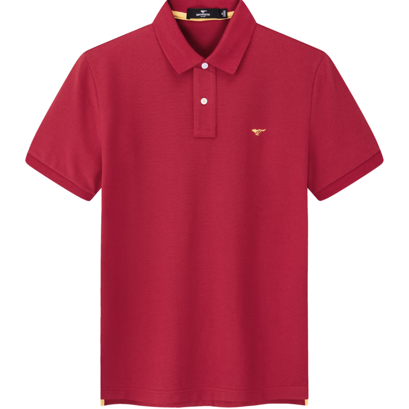 SEPTWOLVES Cool-Feeling Color-Fixing Short-Sleeve Polo Shirt for Men, Antibacterial Turndown Collar Business Casual Solid Color Multi-Color Small Wolf Logo T-Shirt