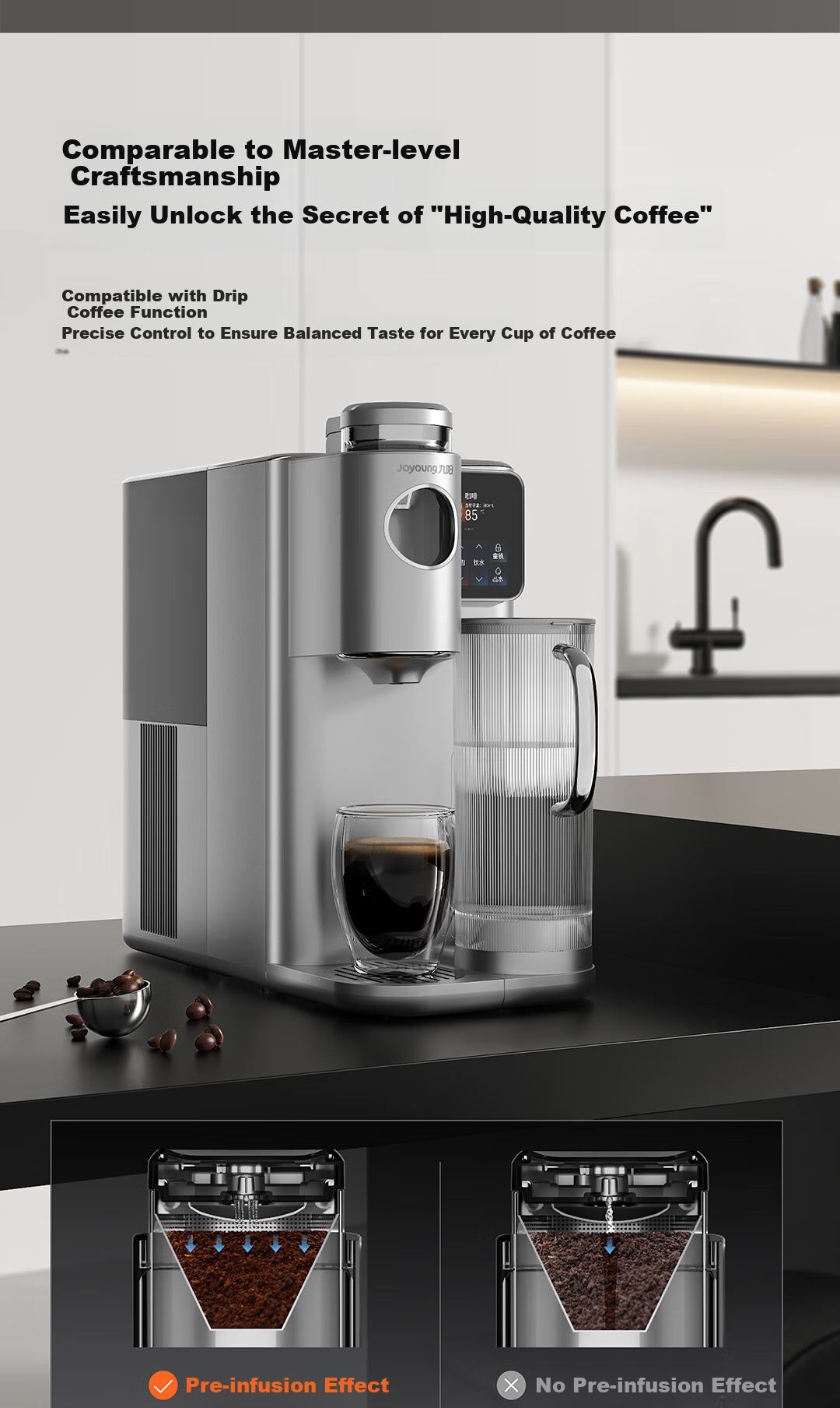 Joyoung Desktop Water Purifier, Instant Cooling And Heating Tea And Coffee Extraction Home Drinking Machine, Six-Year No-Change Cartridge, Strontium-Rich Mineralized Water, No Installation Required RH680 8