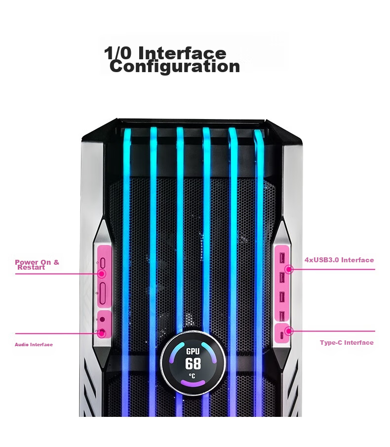 CoolerMaster HAF700EVO EATX Full Tower Computer Case, Supports 480mm Radiator Cooling/LCD Display/18x Fan Positions/Tool-Free Assembly/4090 16