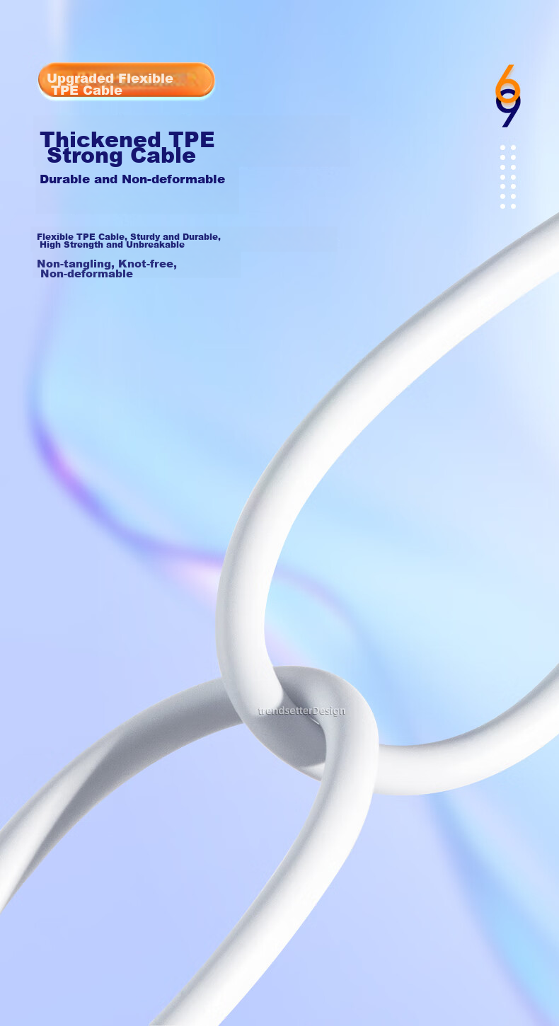 Trendsetter Compatible with Realme Data Cable, 65W Fast Charging, Suitable for GT2 Pro/Neo, Flash Speed/2T/Q3S/Q2/Explore X50/70/V13/15/X2, Quick Charging Cable 9