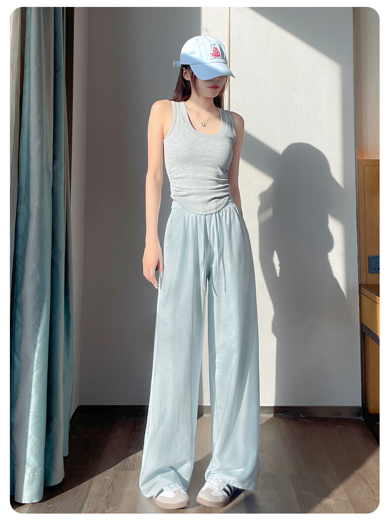 MJ STYLE Wide-Leg Pants for Women, Summer 2026 New Style, High-Quality Draping, Lazy And Relaxed Straight-Leg Slimming Versatile Casual Trousers 12